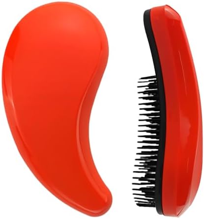 Comma-Shaped Small Dog Brush, Puppy Essentials (Orange) by PetJoyHaven