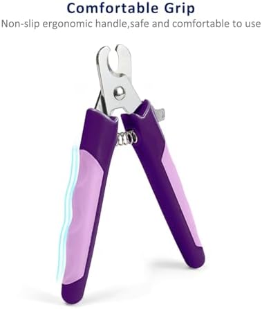 WePet Pet Nail Clippers U07.3, Professional Claw Trimmer, Scissor for Cats, Dogs, Puppies, Kittens, Hamsters, Rabbits and Small Animals, Sharp, Safe, M, Pink/Purple - Image 4