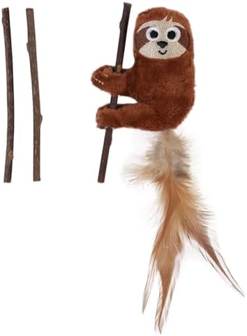 Mad Cat Sloth with Sticks Catnip and Silvervine Plush Cat Toy, Pack of 4 - Image 2