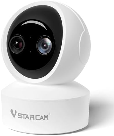VSTARCAM Dual Lens Indoor Security Camera, 2K QHD with 10X Zomm, 360° Pan-Tilt 2.4GHz with Color Night Vision, Motion Detection, Real-time Alerts, 2-Way Audio, Cloud & SD Card Storage(up to 256GB) by VSTARCAM