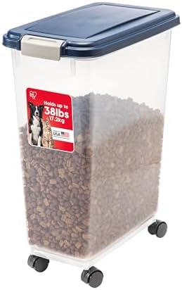 IRIS USA Dog Food Storage Container, Up to 38 lbs, Navy, Made in USA by IRISUSA