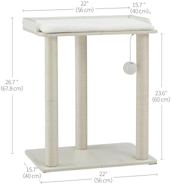 FourFurPets Modern Cat Tree for Large Cats, Full Sisal Cat Scratching Post - Image 5