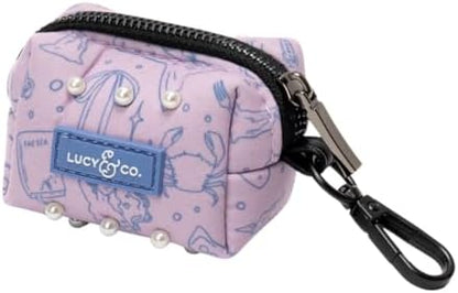Lucy & Co. Magnificent Mermaid Pearl Dog Poop Bag Holder and Dispenser, Clips to Leash, Water-Repellent Neoprene, Includes Refill Roll by LucyCo