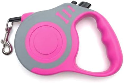 Retractable Dog Leash Lightweight 10/16FT Leash with Non-Slip Handle, for Small Medium Dogs (Gray Pink, 16 FT) by PETIMP