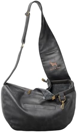 Noah & Paw Dog Sling Carrier for Small Dogs 5-18lb, Dog Sling for Small Dogs and Cats, Dog Carrier with Adjustable Padded Strap, Vegan Leather Lined with Fur, 3X Safety Features, Machine Washable by NoahPaw