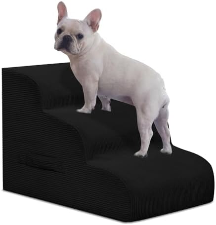 Mesa Lemon 3 Step Dog Stairs Pet Ramp for High Beds, Sofas and Cars by MesaLemon
