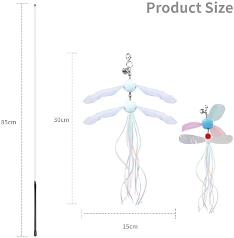 PAZ'S GIFT Cat Wand Toys, Rotating Feather 2 piece Catnip wzggle Sounding Toy, Soft and Durable, Interactive cat Kick Toys for Indoor Play - Image 7