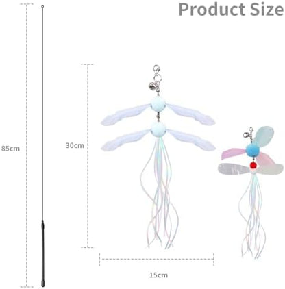 PAZ'S GIFT Cat Wand Toys, Rotating Feather 2 piece Catnip wzggle Sounding Toy, Soft and Durable, Interactive cat Kick Toys for Indoor Play - Image 7