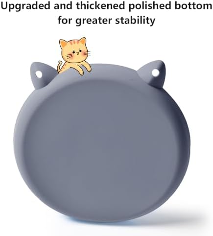 2Pcs Silicone Slow Feeder Cat Bowl,Puzzle Feeder,Interactive Toys,Slow Feeding cat Bowl Suitable for All Dry and Wet Foods,Easy to Clean Silicone Bowls(Grey and Pink) - Image 4