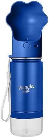 Stainless Steel Dog Travel Water Bottle, Vacuum Insulated Portable Dog Water Dispenser, Drink Cup and Snack Container On The Go, Outdoor Walking, Hiking, Travel (Cobalt) by WaggleBottle