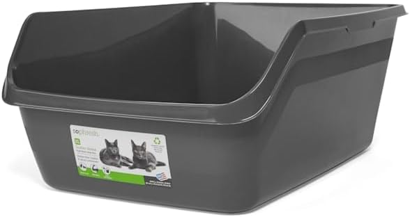 So Phresh Scatter Shield High-Back Litter Box Charcoal X-Large 24" L X 18" W X 10" H