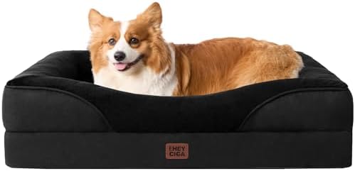 EHEYCIGA Orthopedic Dog Bed for Medium Dog, Memory Foam Dog Couch, Black by EHEYCIGA