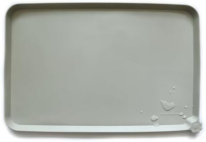 Hoki Found X-Large Silicone Pet Feeding Mats - Non Slip, Waterproof Dog & Cat Food Mats - Placemats for Carpet - Cream Green by Hoki+Found