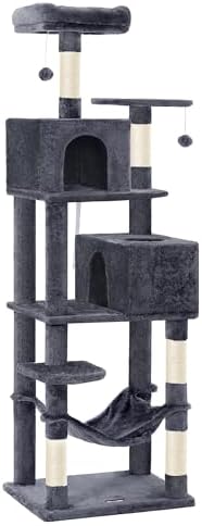 Feandrea Cat Tree, 73.2-Inch Cat Tower, Multi-Level Condo, Smoky Gray by FeandreabySONGMICSHOME