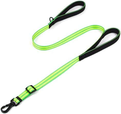 Reflective Double Handle Dog Leash for Large Medium Small Dogs (GY, S) by Tiffpaws