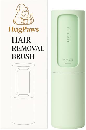 Pet Hair Remover Roller – 360° Self-Cleaning, Reusable Lint Roller for Pet Hair on Couch, Clothes, Car & Bed – Dog & Cat Fur Remover Brush – Green by HugPaws