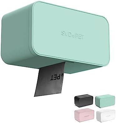 SVD.PET Dog Poop Bag Dispenser, Wall Mount Waste Bag Dispenser with Magnetic Lid Holds 8 Rolls of Waste Bags, Indoor/Outdoor Wall mount or Place on the Table (Spearmint, Dispenser only)) by SVDPET