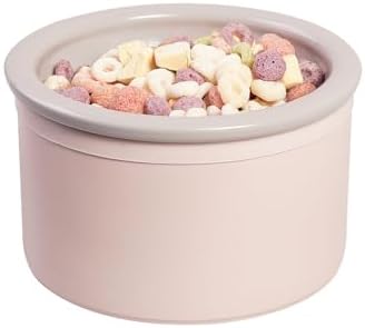 Hello Bowl Elevated Ceramic Cat Bowl with Stand, Raised Whisker-Friendly Feeding Bowl for Cats & Small Dogs, Patented Design, Made in Korea (3.9" H - Gray&Pink, Round/Wet) by BOWLBOWL