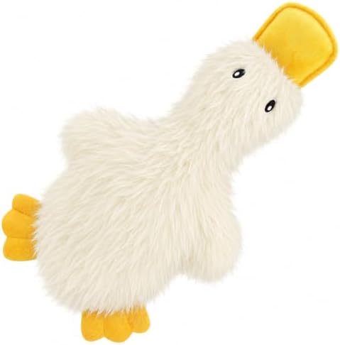 Best Pet Supplies Interactive Squeaky Dog Toy - Crinkle Duck, White by BestPetSuppliesLLC