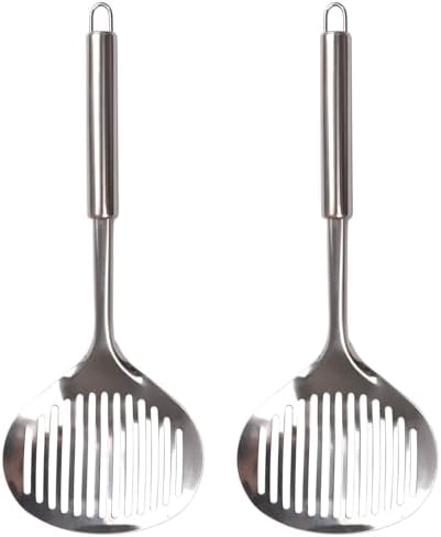 2pcs Cat Litter Scoop, Stainless Steel Litter Scoop Long Handle Durable Cat Mesh Shovel (Sliver) by Unknown