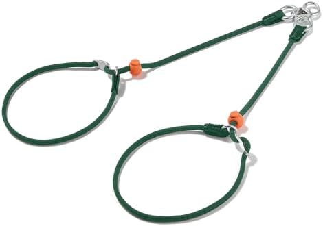 Howgo Slip Lead Leash 2 Dogs, Tangle-Free 360 Swivel(Green,No Handle) by HOWGO