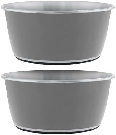 Master Pet Supply Stainless Steel Dog Bowls Set of 2 - Graphite - 16 Oz by MasterPetSupply