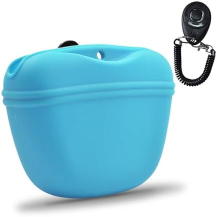 AUDWUD Silicone Dog Treat Pouch with Clicker Magnetic Closure Secure Clip by AUDWUD
