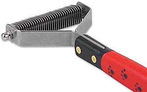 RYAN'S PET SUPPLIES Paw Brothers 32 Blade Extra Fine Double Wide Dematting Undercoat Rake for Dogs and Cats, Professional Grade, Dog Shedding Brush, Stainless Steel Blades, Rounded Gentle Teeth by ryanspetsupplies