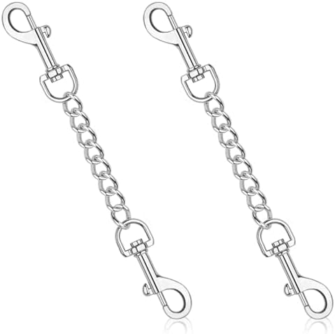 YUEPET 2 Pack 8.3 in Dog Collar Safety Clips, Stainless Steel Backup Clip by YUEPET