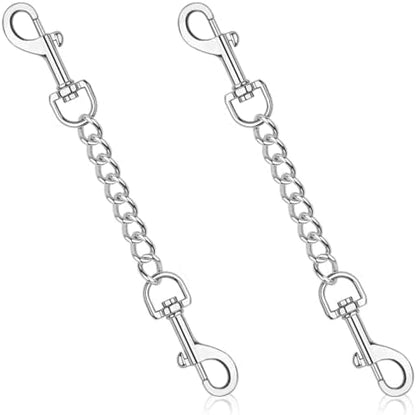 YUEPET 2 Pack 8.3 in Dog Collar Safety Clips, Stainless Steel Backup Clip by YUEPET