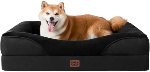 EHEYCIGA Orthopedic Dog Bed for Large Dog, Memory Foam Dog Couch, Black by EHEYCIGA