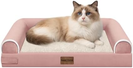 NANUYA Orthopedic Dog Bed for Small Dogs, 20 x 14 Inch, Pink by Nanuya
