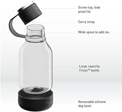 Asobu Buddy Bottle a Stainless Steel Insulated Water Bottle for with Removable Dog Water Bowl and Dog Food and Treat Storage Bowl (Blue, Tritan 50 oz Water Bottle with Bowl) - Image 4
