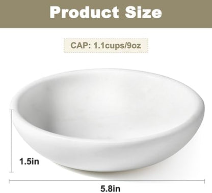 White Cat Bowl, Marble Food and Water Bowl for Cat and Small Dog, Heavyweight 1.5lb Non-Tip Pet Food Dish with Slip-Proof Pad, Premium Stone Feeder for Elegant Home Decor - Image 6
