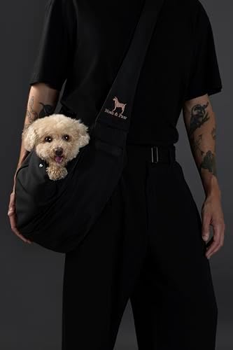 Noah & Paw Dog Sling Carrier for Small Dogs 5-18lb, Dog Sling for Small Dogs and Cats, Dog Carrier with Adjustable Padded Strap, Premium Twill, Lined with Fur, Double Safety Feature, Machine Washable - Image 3