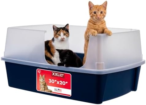 IRIS USA XX-Large Side Entry Cat Litter Box, Navy by IRISUSA