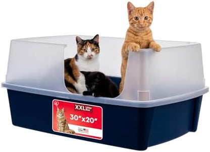 IRIS USA XX-Large Side Entry Cat Litter Box, Navy by IRISUSA
