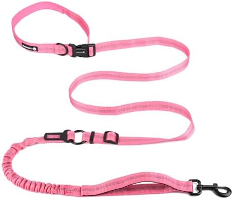 Heavy Duty Hands Free Multifunctional Dog Leash - Adjustable, Reflective, Waist Leash for Dog Walking, Running, Hiking - 5-7FT by COOWONE