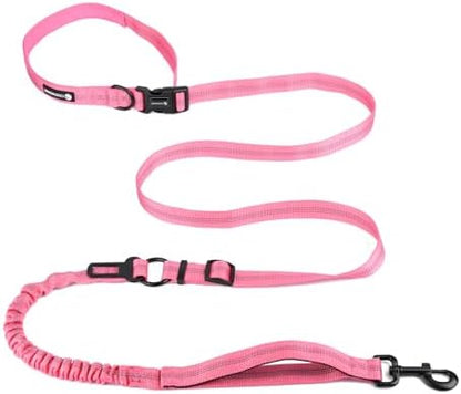 Heavy Duty Hands Free Multifunctional Dog Leash - Adjustable, Reflective, Waist Leash for Dog Walking, Running, Hiking - 5-7FT by COOWONE