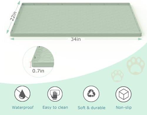 Cat Litter Mat, Silicone Large Cat Mat for Litter Box - 34x22 in, Waterproof & Non-Slip, Durable & Easy Clean, Green - Image 4
