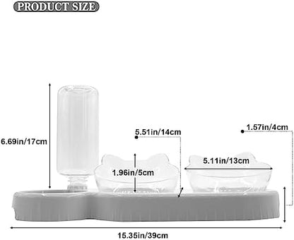 Triple Cat Bowls - 3-in-1 Water Feeder & Food Bowls with Automatic Water Bottle, Whisker Friendly, Elevated Feeding Dishes for Small Cats & Puppies (Lead White) - Image 5