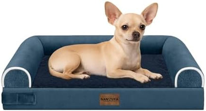NANUYA Orthopedic Dog Bed for Small Dogs, 24 x 16 Inch, Navy Blue by Nanuya