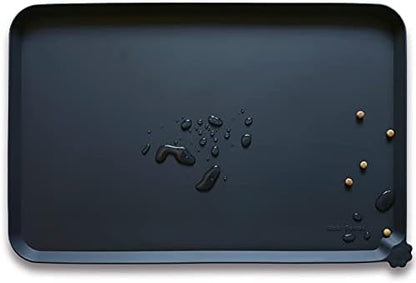 Hoki Found L Silicone Non Slip Pet Dog Cat Bowl Mats - Placemat, Waterproof Food Mats for Carpet - Black by Hoki+Found