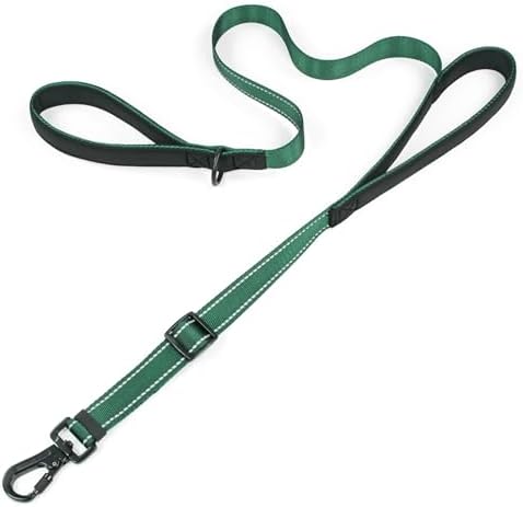 Reflective Double Handle Dog Leash for Large Medium Small Dogs (DG, L) by Tiffpaws
