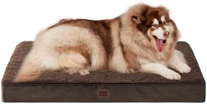 EHEYCIGA Orthopedic Dog Bed Large with Removable Washable Cover, 50IN Brown by EHEYCIGA
