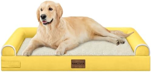 NANUYA Orthopedic Dog Bed for Large Dogs, 36 x 27 Inch, Ginger by Nanuya