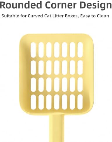 2 in 1 Cat Litter Scoop with Holder Stand Cat Stuff Cat Scooper for Litter Box Cat Accessories Cat Supplies Kitty Yellow - Image 6