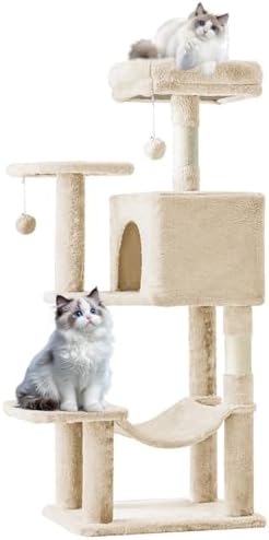 DUMOS Small 44 Inch Cat Tree Tower with Natural Sisal Scratching Posts by DumosLifestyle