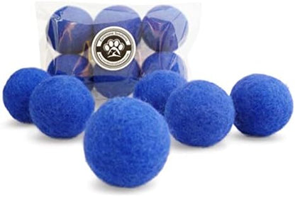 Wool Cat Toys - Felt Cat Toy Balls for Small Pet Fetch and Play - Eco Friendly Quiet Wool Ball Cat Toy for Cats and Kittens - Choose Your Colors 6PCS Blue by EarthtoneSolutions