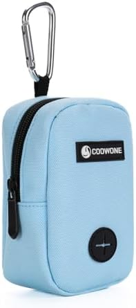 Dog Treat Pouch for Training, Portable Dog Walking Bag Built in Poop Dispenser, Pocket Sized Pet Pouches, Doggie Puppy Snack Rewards Bag, Treat Carrier Holder with Clip (Blue) by COOWONE